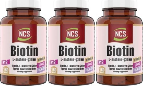 Biotin 3 Kutu 540 Tablet L Sistein Çinko Folik Asit Vitamin B12