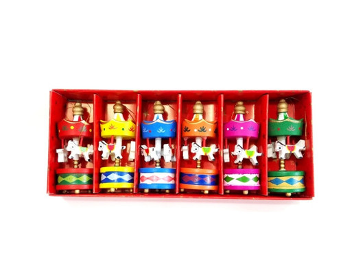 Mini Ahşap 6'lı Atli Karinca