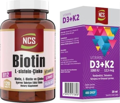 Biotin Çinko B12 2500 Mcg 120 Tablet Ve Vitamin D3 K2 20Ml