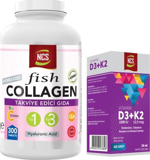 Collagen Tip 1-3 Balık Kollajen Cla Biotin 300 Tablet+Vitamin D3-K2