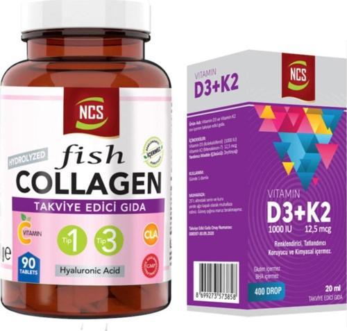 Collagen Tip 1-3 Balık Kollajen Cla Biotin 90 Tablet+Vitamin D3-K2
