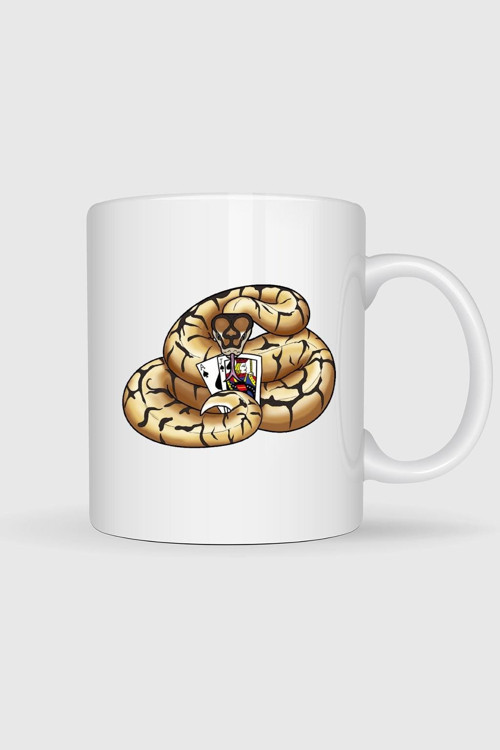 Snake Ball Python Logo Blackjack Tasarımlı Kupa Bardak