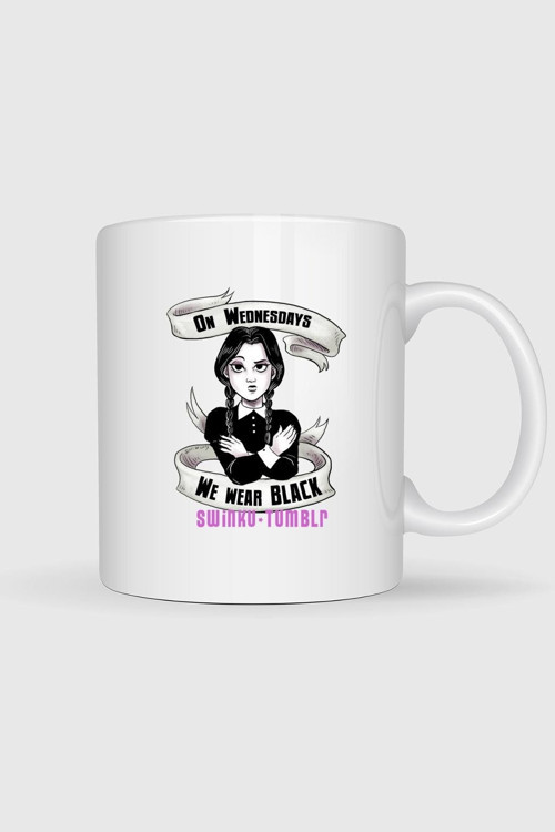 Wednesday Addams The Addams Family Sticker Tasarımlı Kupa Bardak