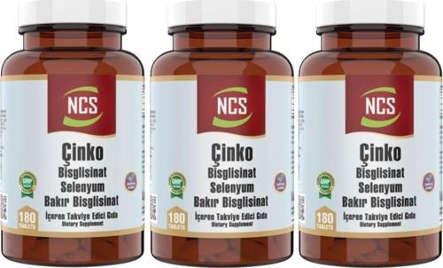 Çinko Bisglisinat & Bakır Selenium Zinc 3 X 180 Tablet = 540 Tablet Türkiyede Ilk Ve Tek