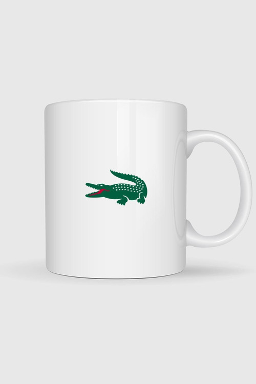 Yeşil Timsah Tasarımlı Kupa Bardak