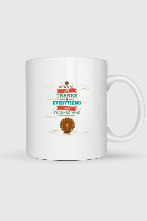 Thanksgiving Poster Şükran Günü Tasarımlı Kupa Bardak