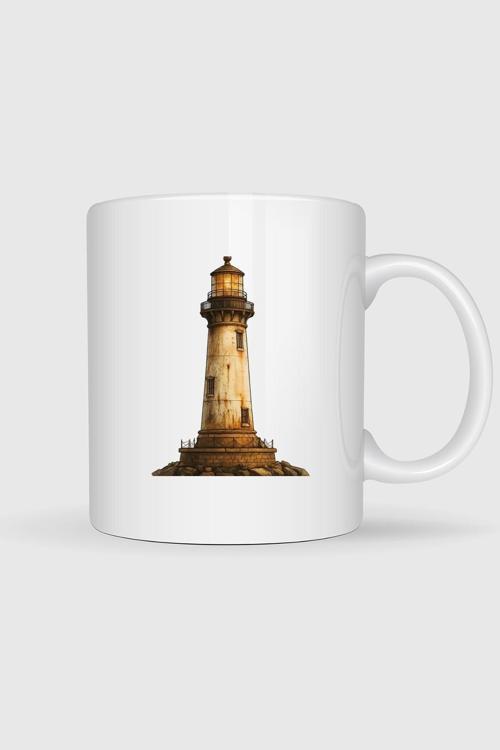 Deniz Feneri Denizci Logo Tasarımlı Kupa Bardak