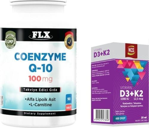 Coenzyme Q-10 100 Mg 90 Tablet + Vitamin D3 Vitamin K2 20 Ml