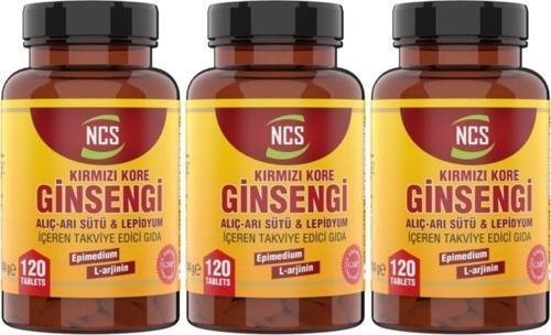 Kırmızı Kore Ginsengi Alıç Arı Sütü Lepidyum 3 X 120 Tablet