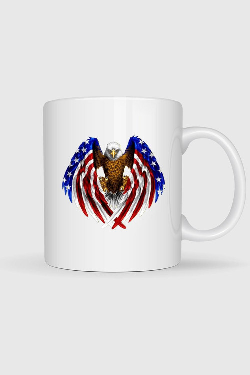 Bald Eagle Flag Of The United States Tasarımlı Kupa Bardak