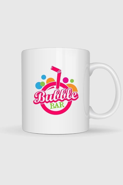  Kabarcık Çay Cafe Süt Logo Tasarımlı Kupa Bardak