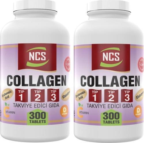 Collagen (Kolajen) (Tip) 1-2-3 Hyaluronic Acid 2 X 300 Tablet = 600 Tablet C & E & D Vitamini