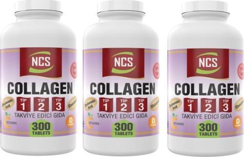Collagen (Kolajen) (Tip) 1-2-3 Hyaluronic Acid 3 X 300 Tablet = 900 Tablet C & E & D Vitamini
