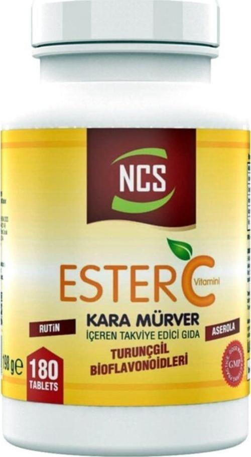 Ester C Vitamini 1000 Mg 180 Tablet Kara Mürver Turunçgil Bioflavonidleri Rutin Aserola