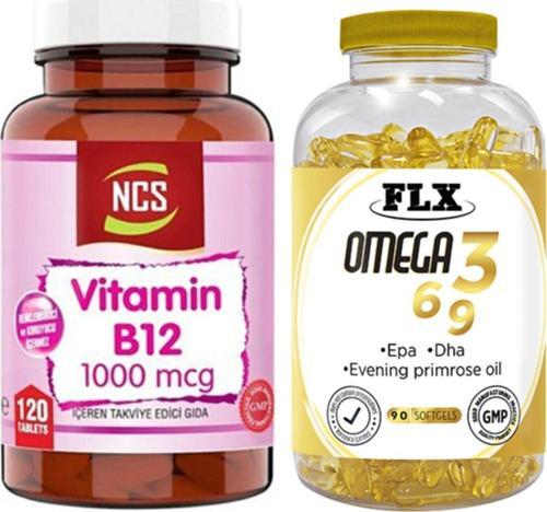 Vitamin B12 120 Tablet & Flx Omega 3-6-9 90 Tablet