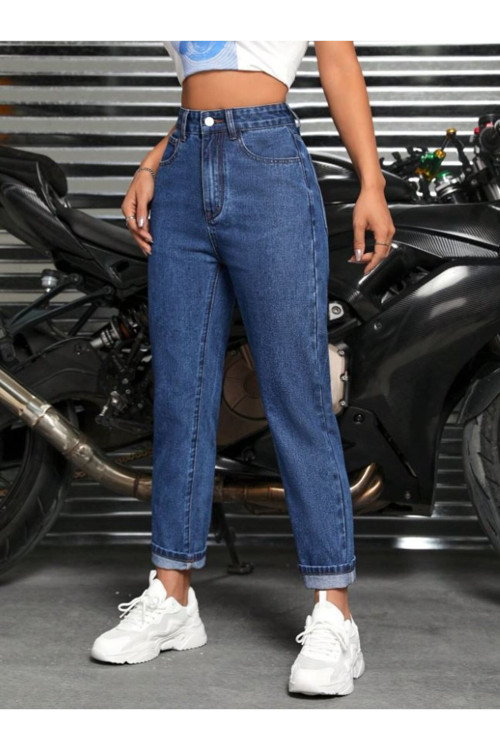 Kadın Denim Pantolon Koyu Mavi