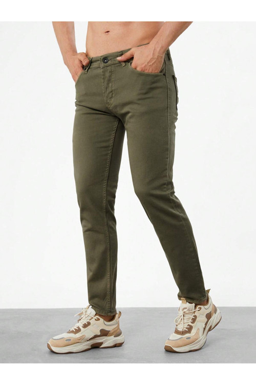Erkek Haki Slim Fit Pantolon