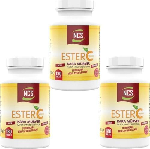 Ester C Vitamini 1000 Mg 3 Kutu 540 Tablet Kara Mürver Turunçgil Bioflavonidleri