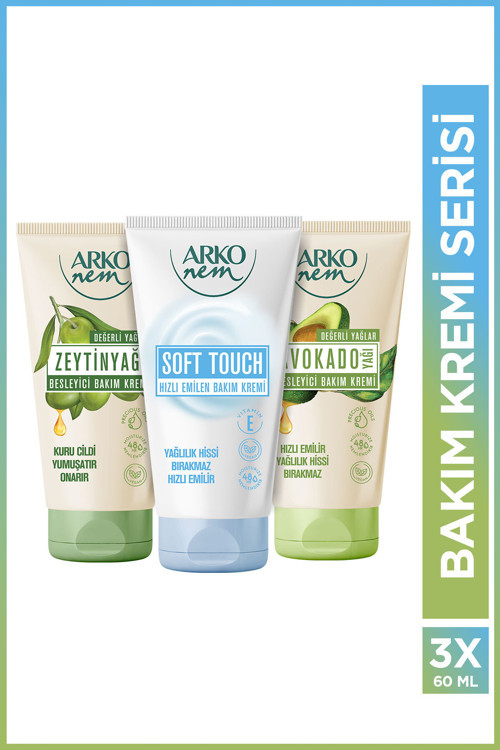 Bakım Serisi Zeytinyağlı,Soft Touch,Avokado Krem 3x60 Ml