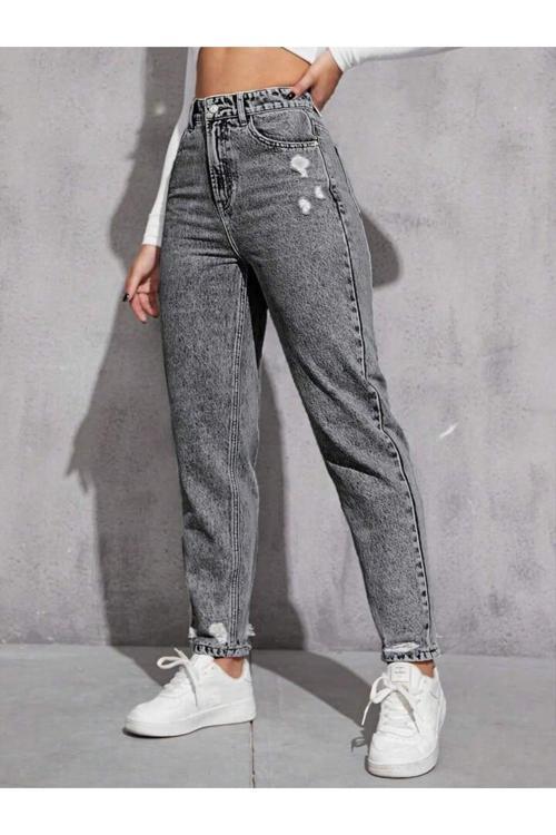 Kadın Denim Pantolon Yıpratmalı