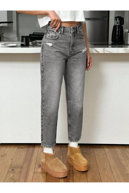 Kadın Denim Pantolon Yıpratmalı