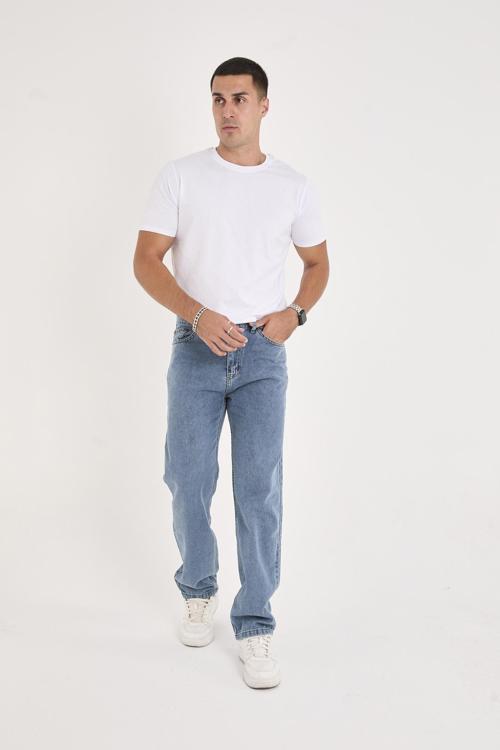 Erkek Mavi Baggy Denim Pantolon