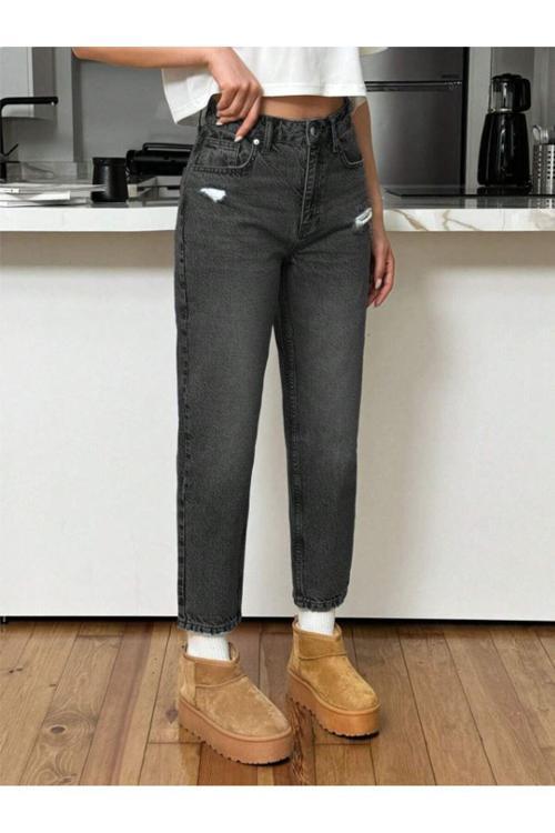 Kadın Denim Pantolon Yıpratmalı