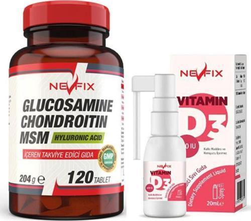 Glucosamine Chondroitin Msm 120 Tablet + Vitamin D3 400 Iu 20 Ml Sprey
