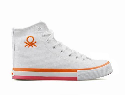 Benetton Bn 30189 Beyaz Turuncu Kadın Günlük Ayakkabı BN-30189-BEYAZ-TURUNCU Beyaz