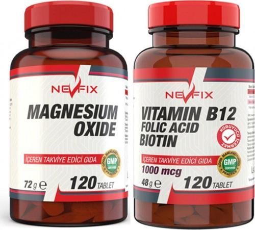 Magnesium Oxide Magnezyum 250 Mg 120 Tablet Ve Vitamin B12 1000 Mcg 120 Tablet