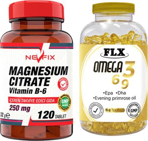 Magnesıum Vitamin B-6 120 Tablet & Flx Omega 3-6-9 90 Tablet