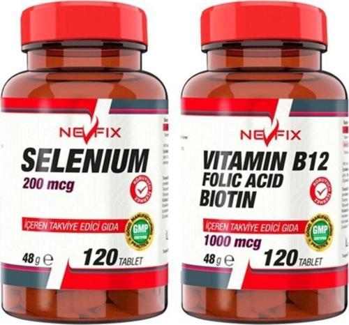Selenyum 200 Mcg 120 Tablet Vitamin B12 Folic Acid Biotin 1000 Mcg 120 Tablet