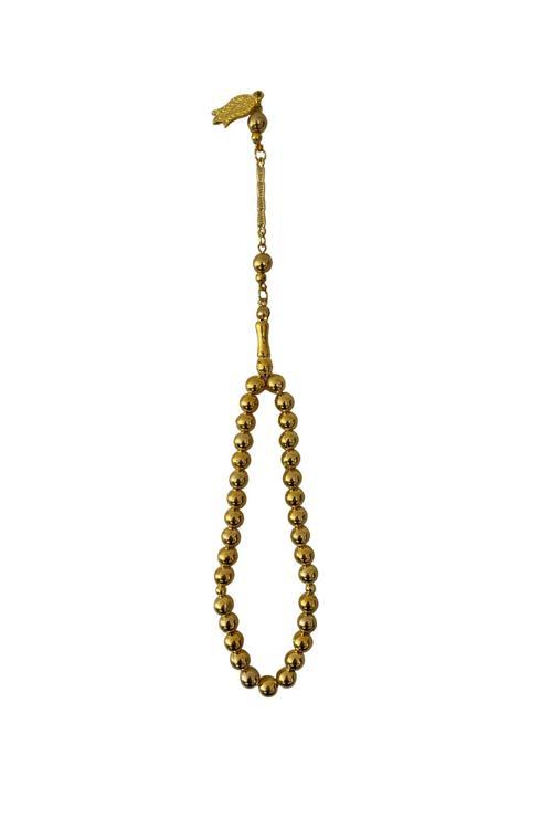 Gold Renk Metal Tesbih – Erkek Tesbih – Şık Ve Dayanıklı Model – Erkek Aksesuar