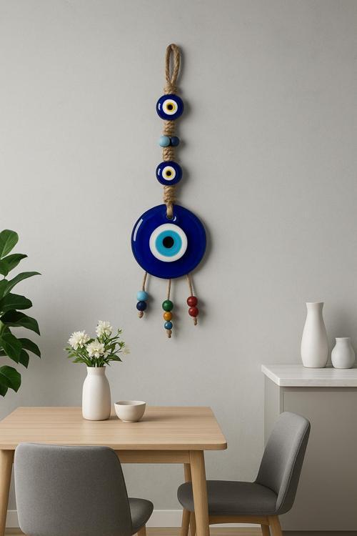 Nazar Boncuğu Duvar Süsü - Büyük Boy - Hediyelik - Şık Ev Ofis Aksesuarı - Dekoratif