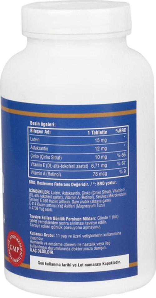 Lutein 15 Mg Astaxanthin (Astaksantin) 12 Mg 120 Tablet 2 Kutu