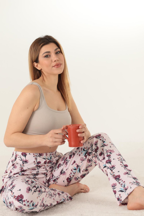 Çiçek Desenli Pijama Altı