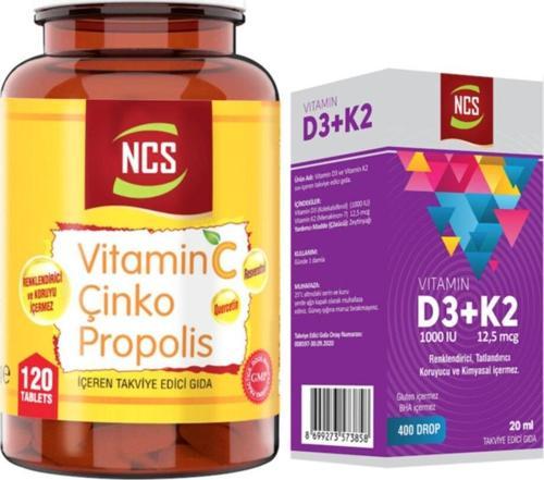 Vitamin C Çinko Propolis 120 Tablet+Vitamin D3 K2 20 Ml