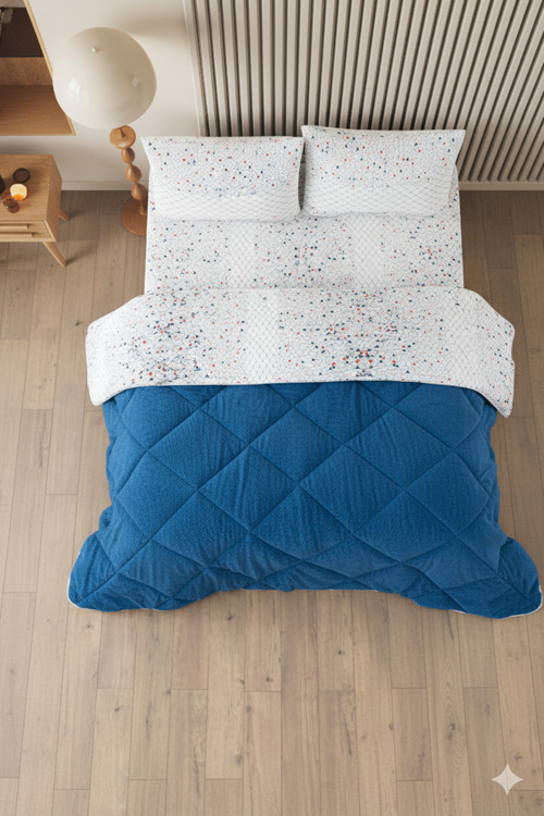 Evoria Battal Boy Lüx Wellsoft Yorgan Çift Taraflı - 2 Adet Yastık Kılıflı Yorgan Seti 215X235 Cm