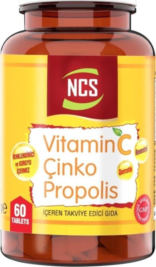 Vitamin C Çinko Propolis 60 Tablet Vitamin D Quercetin Resveratrol