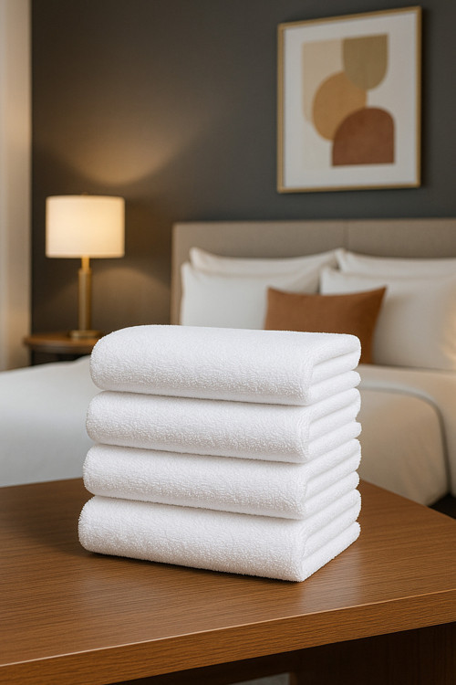 4 Adet Otel Havlusu Beyaz 50X85 Cm 200 Gram Bukle - Armür El Yüz Havlusu