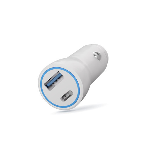 PSM133 20W PD Hızlı Araç Şarj Cihazı Type-C + USB Çıkış Çift Port Akıllı Şarj Beyaz