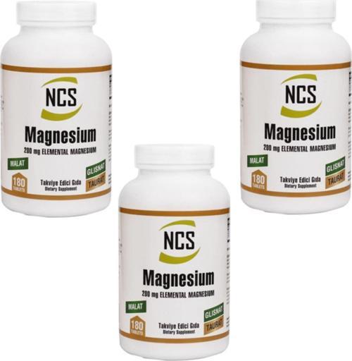 Magnesium Malat Glisinat Taurat 180 Tablet 3 Kutu Magnezyum 540 Tablet