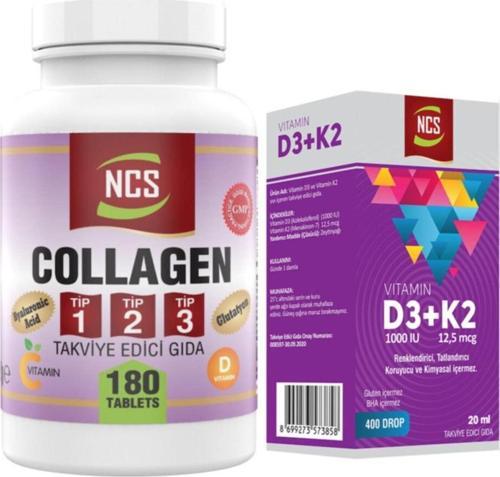 Vitamin D3 K2 2O Ml Kollajen Collagen Tip 1-2-3 Hyaluronic Acid Glutatyon 180 Tablet