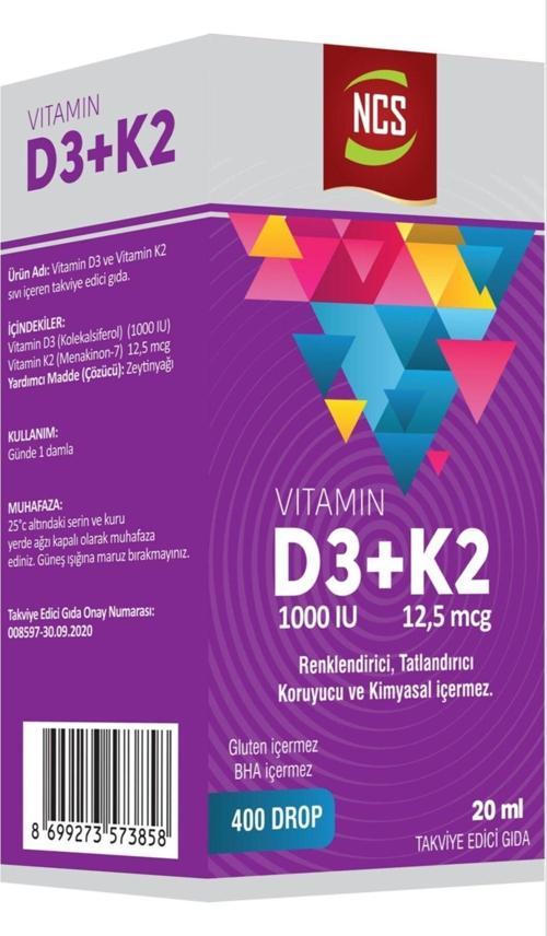 Vitamin D3+K2 20 Ml
