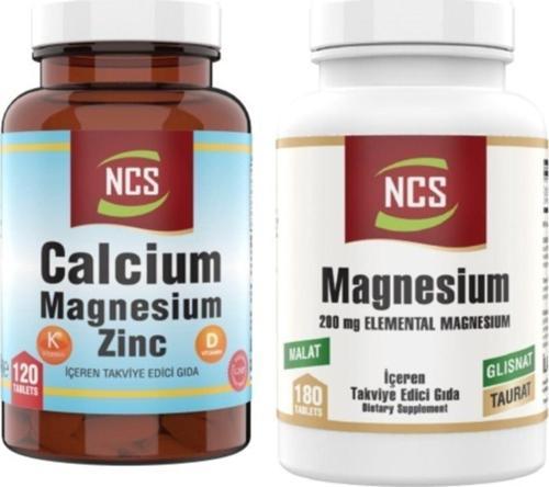 Magnezyum Elementel 180 Tablet Kalsiyum Magnezyum Çinko Vitamin D & K 120 Tablet
