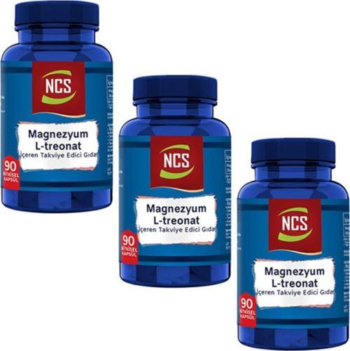Magnezyum Magnesium L-Threonate Vejeteryan 3 X 90 Bitkisel Kapsül Magnezyum L-Treonat