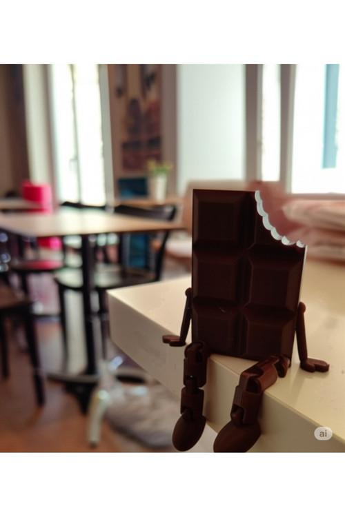 Sevimli Isırılmış 3D Çikolata Figürü – Dekoratif Ve Eğlenceli Tasarım