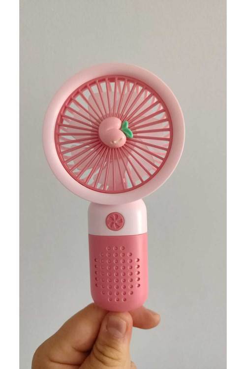 Yüksek Üflemeli Kola Takılan El Mini Fan Pembe Renk