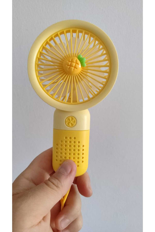 Yüksek Üflemeli Kola Takılan El Mini Fan Sarı Renk