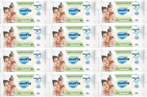 Islak Havlu Mendil İzotonik Ferah Temizlik 12 Li set 60 Yaprak Plastik Kapaklı
